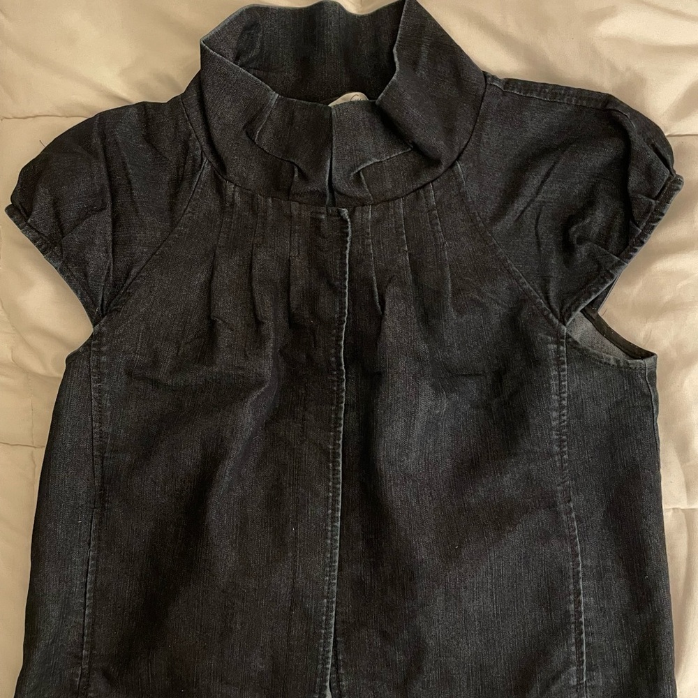 Kenneth Cole Denim Cap Sleeve Blouse